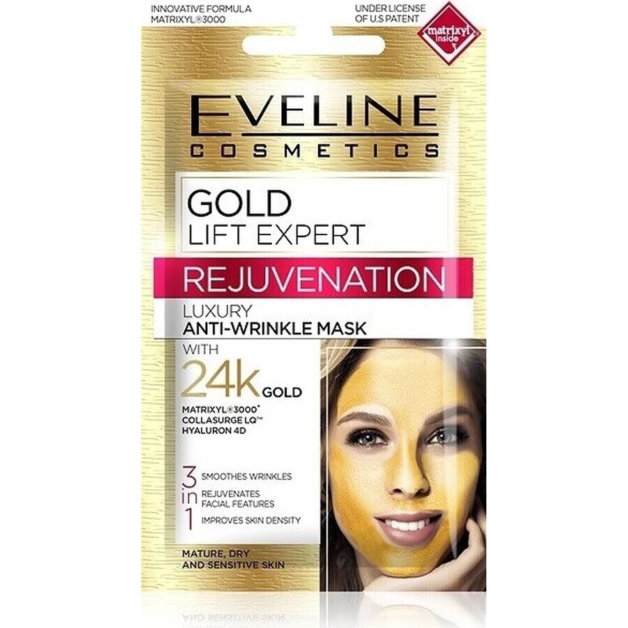 Eveline Gold Lift Expert Gesichtsmaske 3in1 1×7 ml, Gesichtsmaske