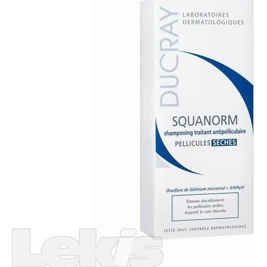 DUCRAY SQUANORM - PELLICULES SÉCHES 1×200 ml, shampoo against dry dandruff