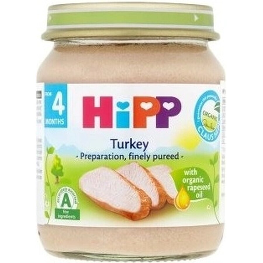 HiPP Puré de pavo ecológico 1×125 g, aperitivo de carne para niños