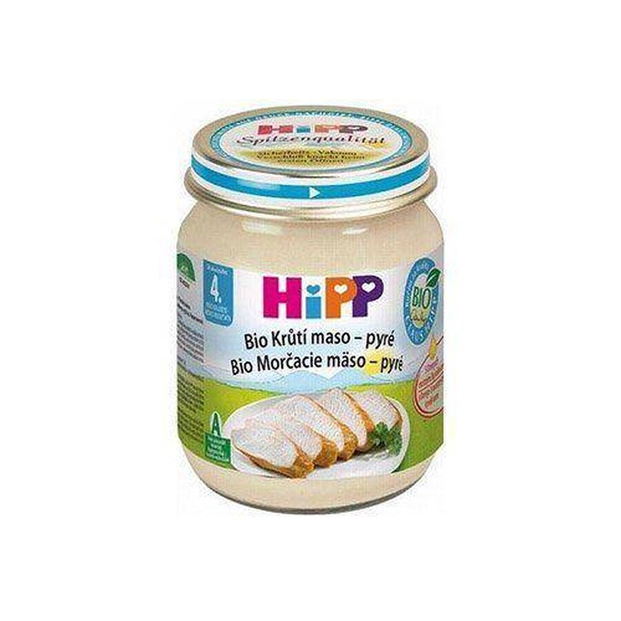 HiPP Puré de pavo ecológico 1×125 g, aperitivo de carne para niños