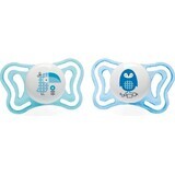 Chicco Succhietto Succhietto Physio Light in silicone 6-16m+, Blu 2 pezzi 1×2 pezzi, Succhietto (6-16m.+)