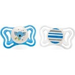 Chicco Succhietto Succhietto Physio Light in silicone 6-16m+, Blu 2 pezzi 1×2 pezzi, Succhietto (6-16m.+)