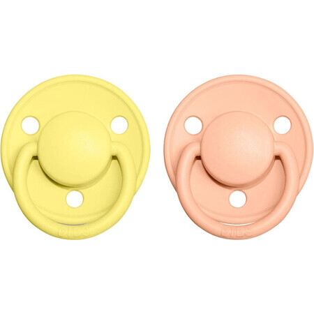 BIBS De Lux natural rubber pacifiers peach/sunset sunshine 1×2 pcs, size 1