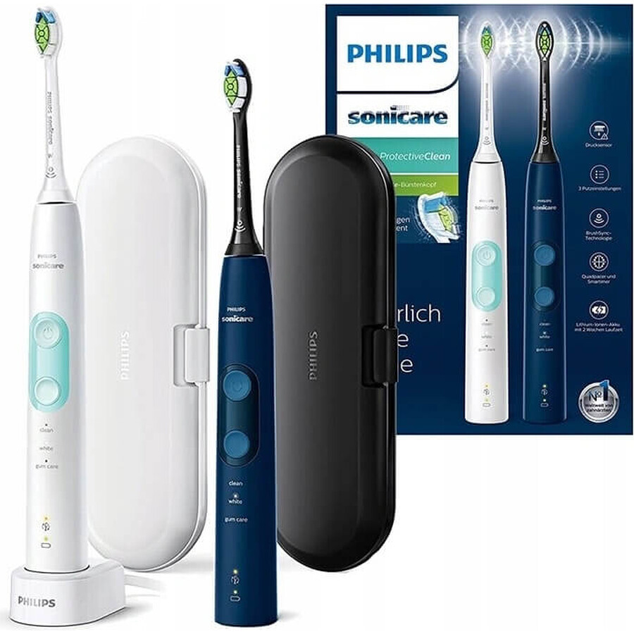 Philips Sonicare 5100 HX6851/34 1+1 1×1 set, sonische tandenborstel 2 stuks