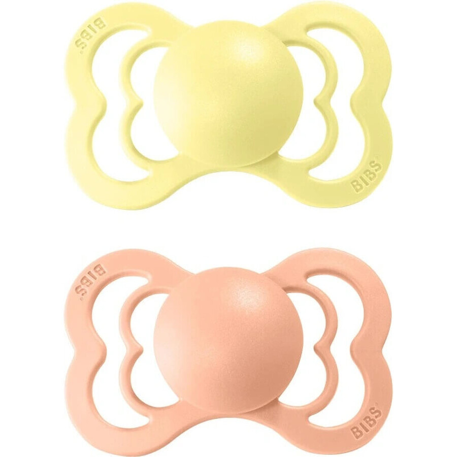 BIBS Supreme natural rubber pacifier peach/sunet sunshine 1×2 pcs, size 1