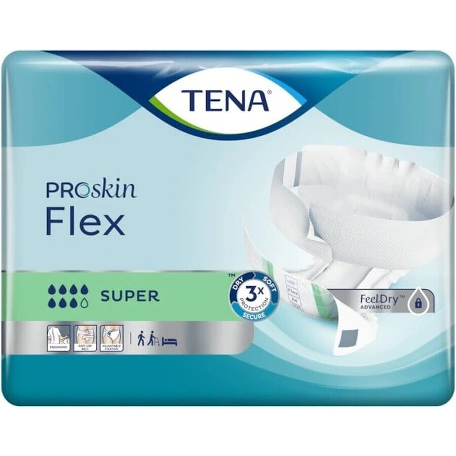 TENA Flex Super S 1×30 pcs, culotte d'incontinence avec ceinture à dégagement rapide