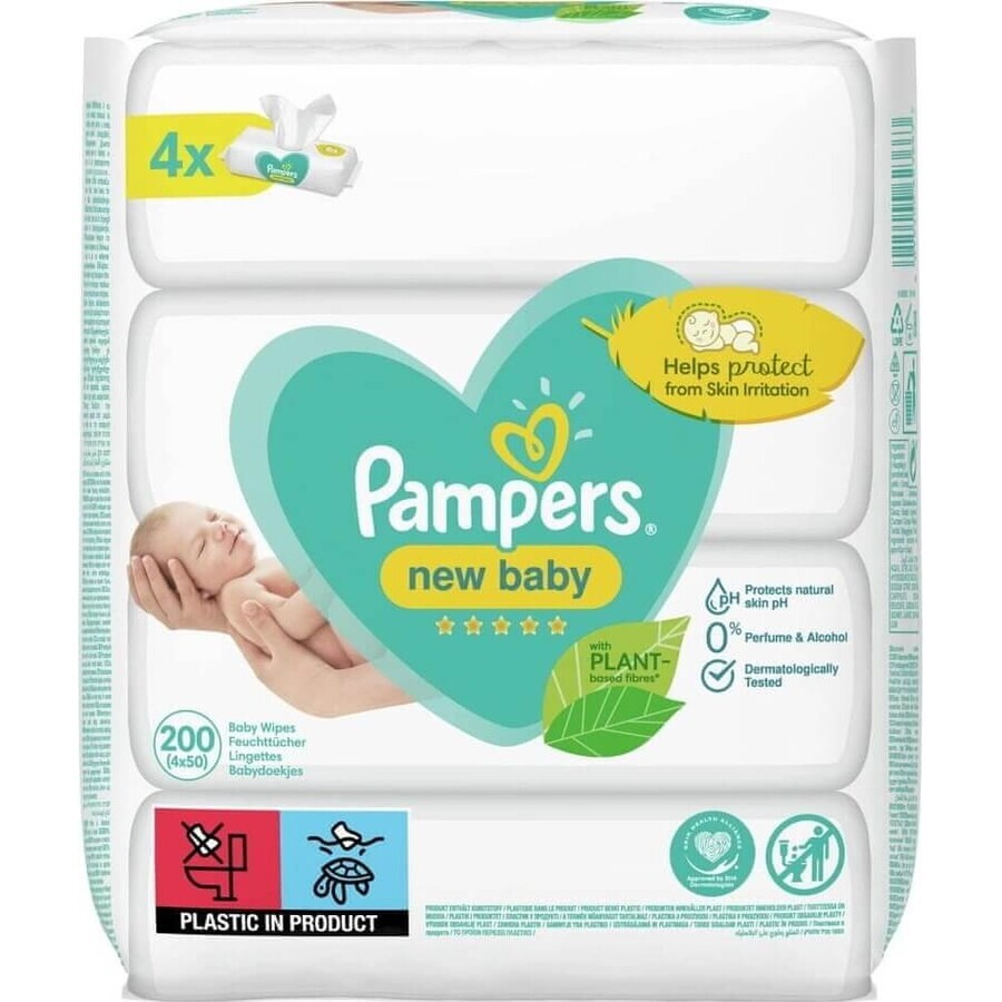 Toallitas Pampers 184pcs (4x46) Harmonie New baby 4×46 pcs, toallitas húmedas