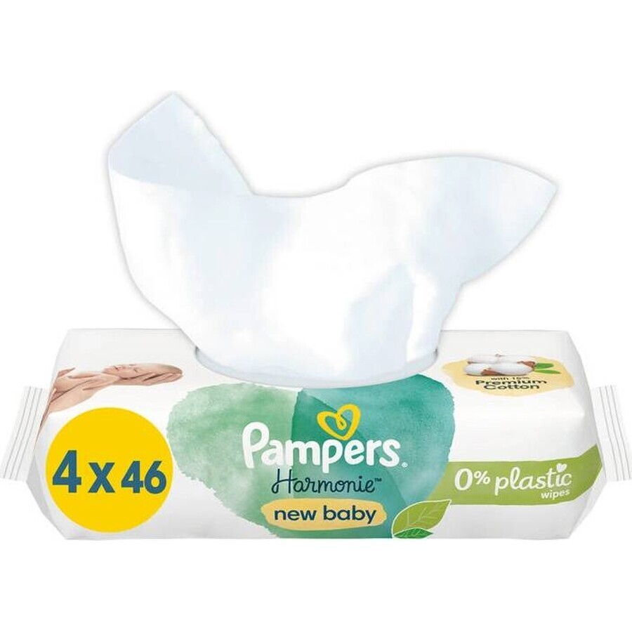 Toallitas Pampers 184pcs (4x46) Harmonie New baby 4×46 pcs, toallitas húmedas