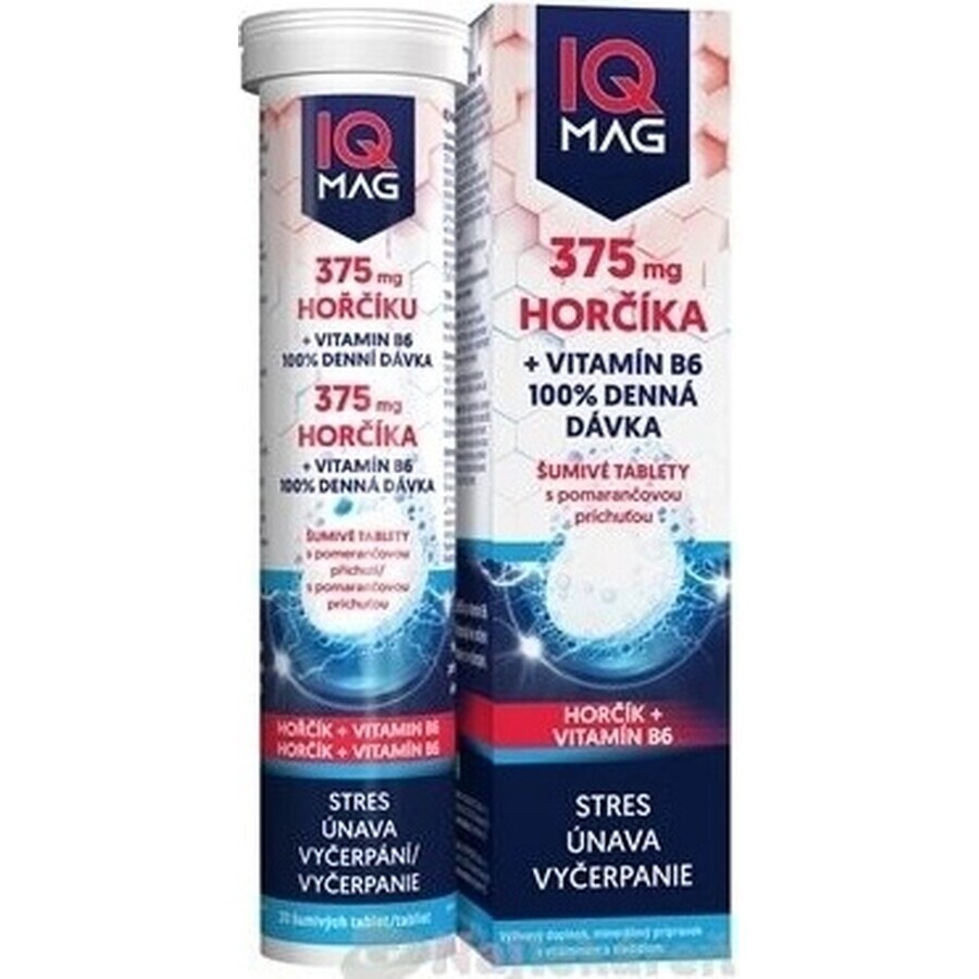 IQ MAG magnesio 375 mg+B6 arancia 1×20 tbl, integratore alimentare