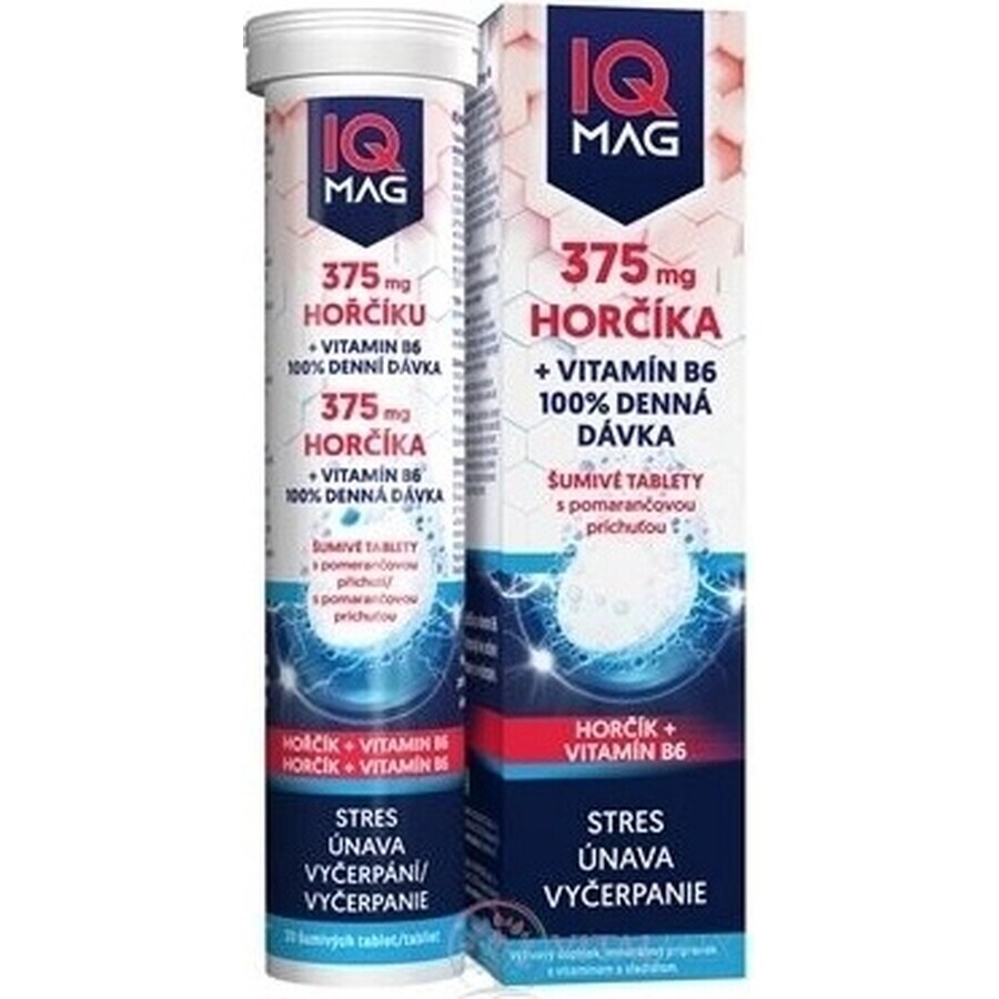 IQ MAG magnesio 375 mg+B6 arancia 1×20 tbl, integratore alimentare