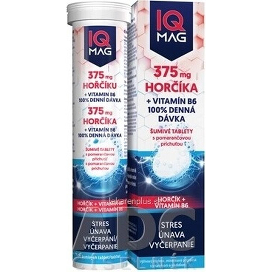 IQ MAG magnesio 375 mg+B6 arancia 1×20 tbl, integratore alimentare