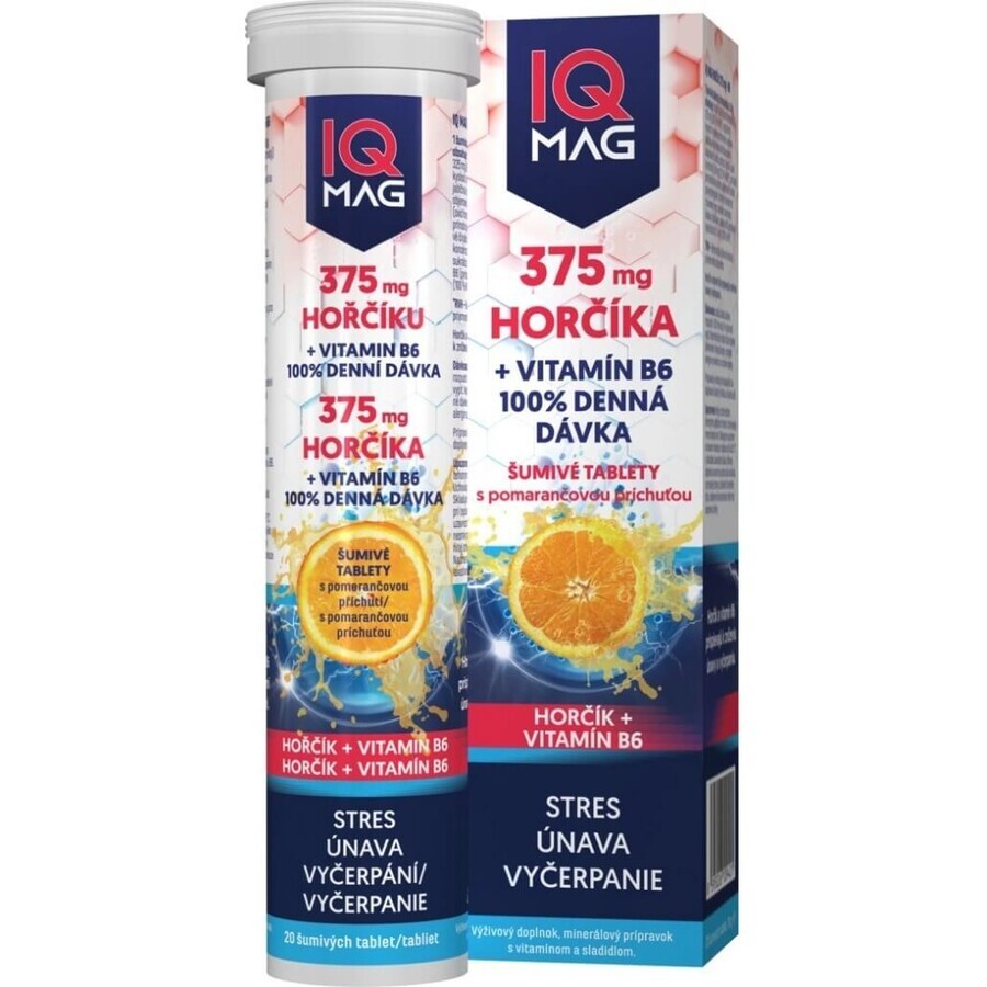 IQ MAG magnesio 375 mg+B6 arancia 1×20 tbl, integratore alimentare