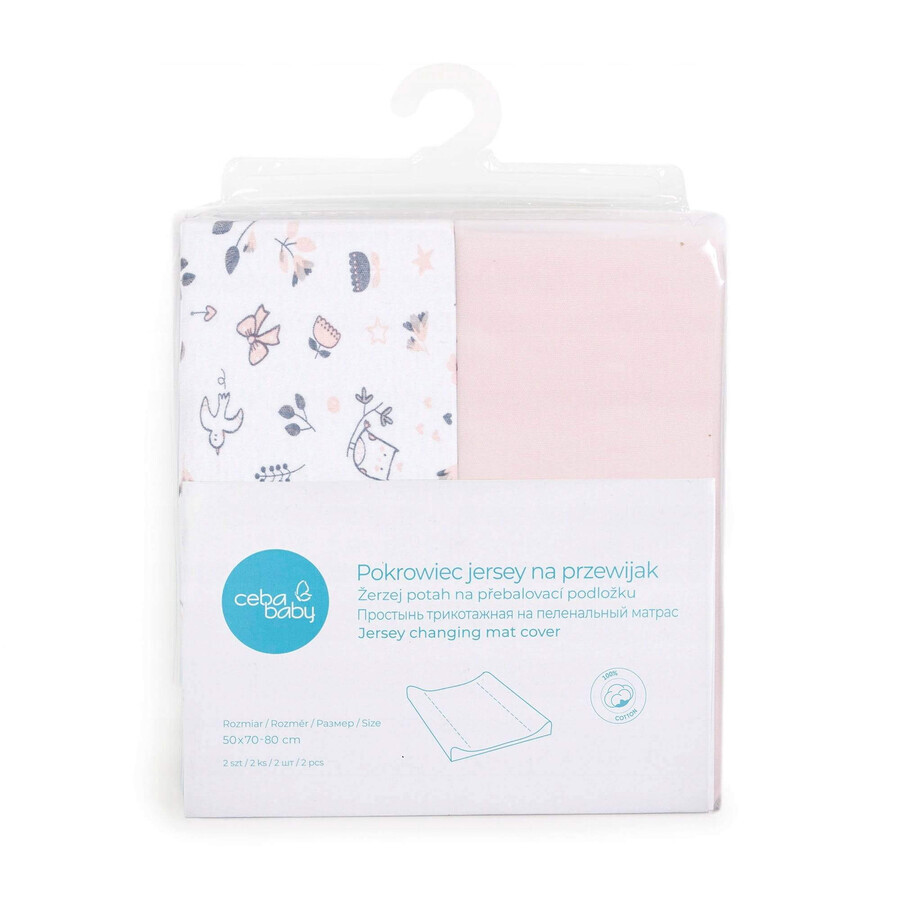 CEBA Coprifasciatoio 2 pezzi Candy Pink+Bird World 1×2 pezzi, con motivo