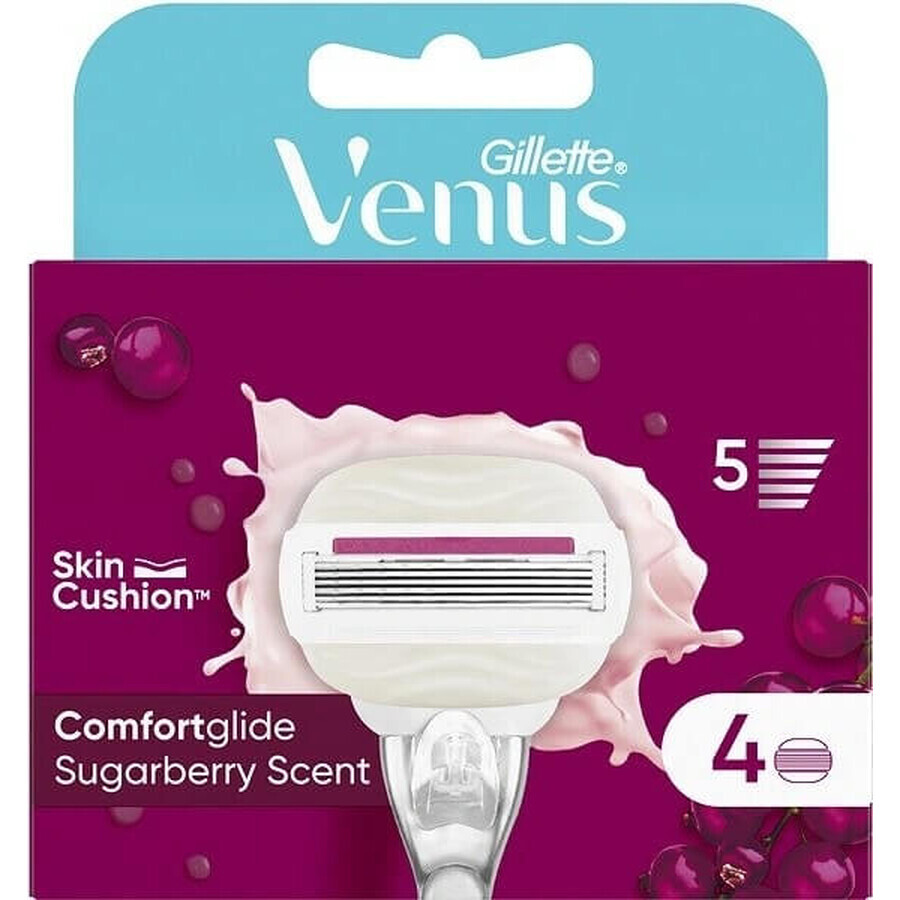 VENUS COMFORTGLIDE SUGARBERRY SHAVING HEADS 4 pcs 1×4 pcs, Ersatzscherköpfe