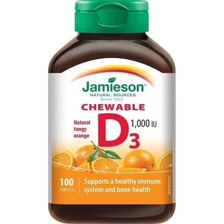 JAMIESON VITAMIN D3 1000 UI ORANGE 1×100 tbl, VITAMIN D3, portocaliu