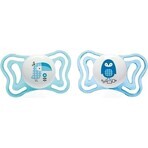 CHICCO Physio Light ciuccio in silicone bambino - tucano/pinguino 2 pezzi, 2-6 m+ 1×2 pezzi, ciuccio ortodontico