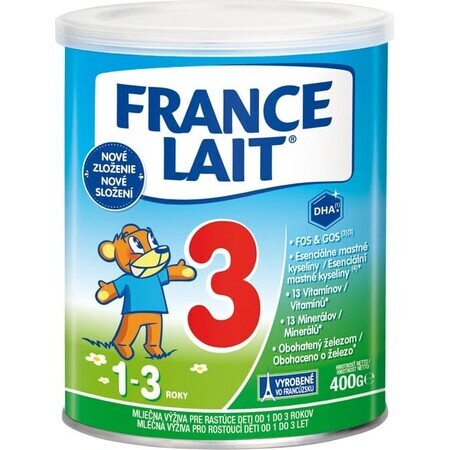 France Lait 3 Formulă de lapte pentru copii mici de la 1 la 3 ani 1×400 g, formulă de lapte (1-3 ani)