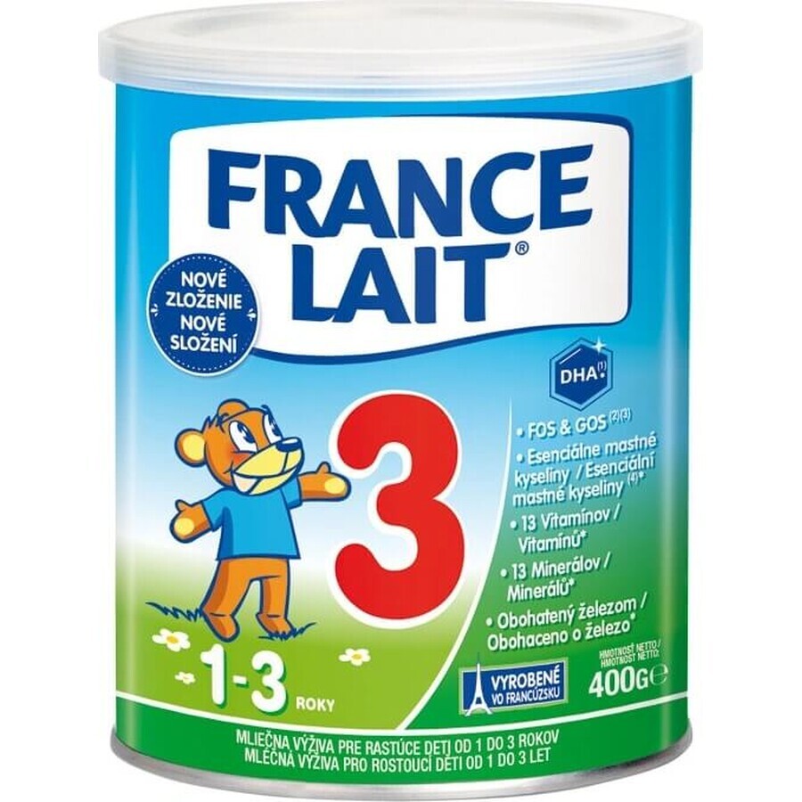 France Lait 3 Formulă de lapte pentru copii mici de la 1 la 3 ani 1×400 g, formulă de lapte (1-3 ani)