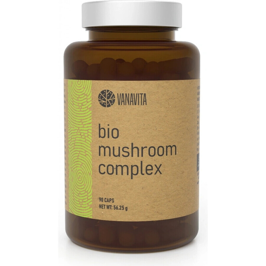 VanaVita Estratto organico di funghi Complesso di funghi 1×90 cps, integratore alimentare antiossidante