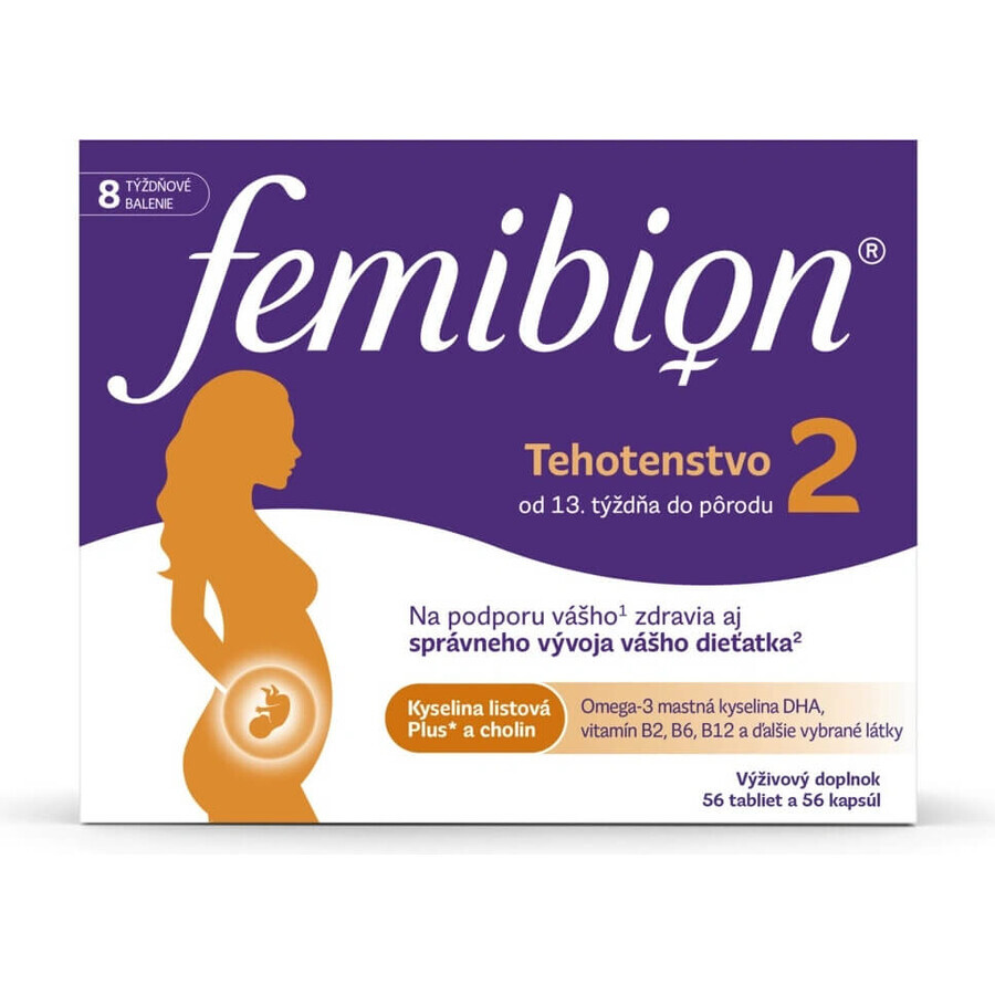 Femibion® 2 Gravidanza, 56 tbl + 56 cps 1×56 tbl + 56 cps, integratore alimentare