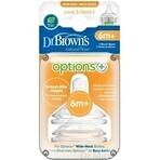 OPZIONI DEL Dr.BROWN+ LIVELLO 3 1×2, collo largo, silicone, 6M+