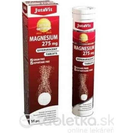 JutaVit Magnesio 275 mg + vitamina B6 compresse effervescenti al gusto di arancia e melograno 1x16 pz.