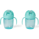 SKIP HOP Growing Mug Growing Mug Sip-to-Straw Teal 6 m+ 1×1 pcs, mug for kids