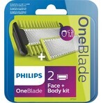 Philips OneBlade QP624/50 360 lame di ricambio per viso e corpo + pettine per il corpo e accessorio intimo 1×1 pz, lame di ricambio