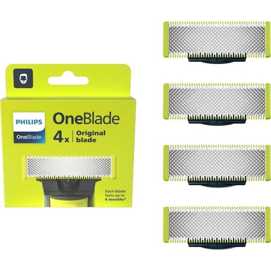 Lames de remplacement 4 pcs pour Philips OneBlade QP240/50 1×4 pcs, lames de remplacement