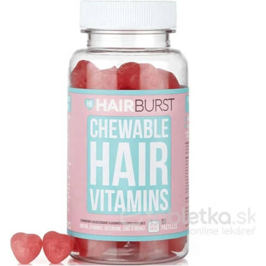 HAIRBURST vitamine masticabili in gomma per capelli a forma di cuore 1×60 pezzi, vitamine masticabili