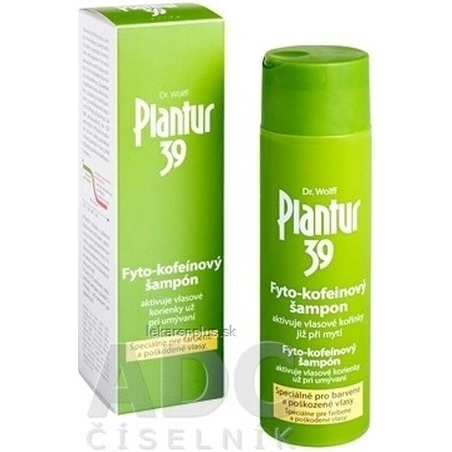 Plantur 39 Shampoo con fito-caffeina per capelli trattati con colori 1×250 ml, shampoo con caffeina