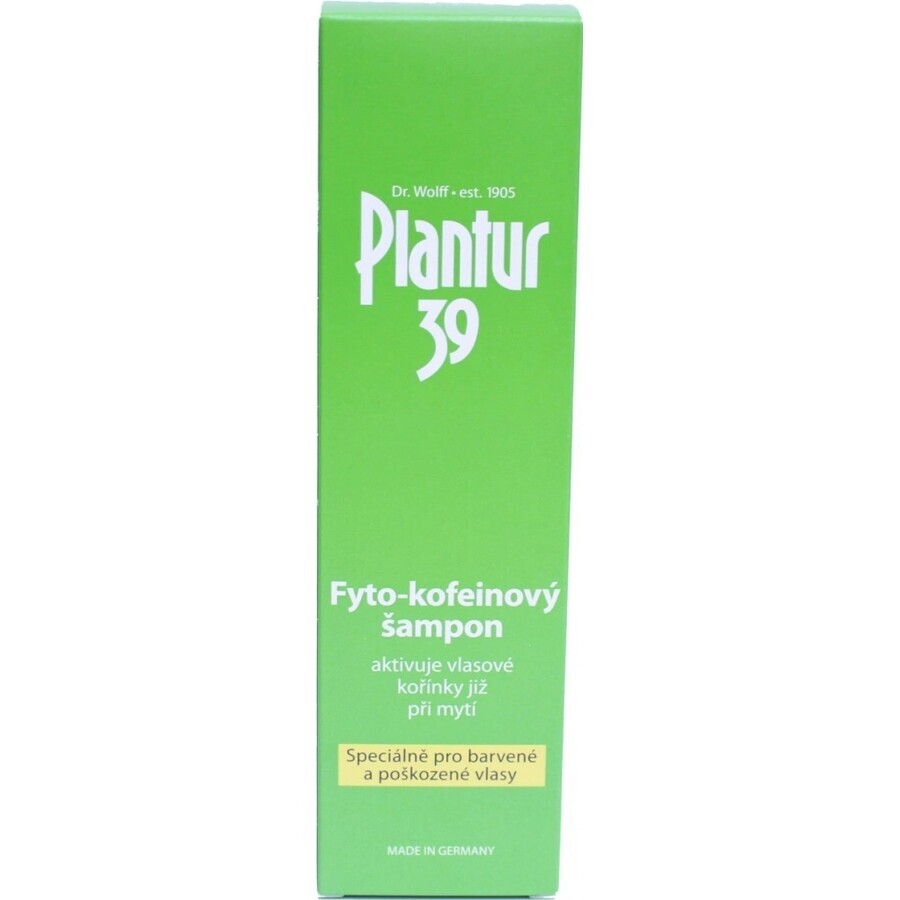 Plantur 39 Shampoo con fito-caffeina per capelli trattati con colori 1×250 ml, shampoo con caffeina