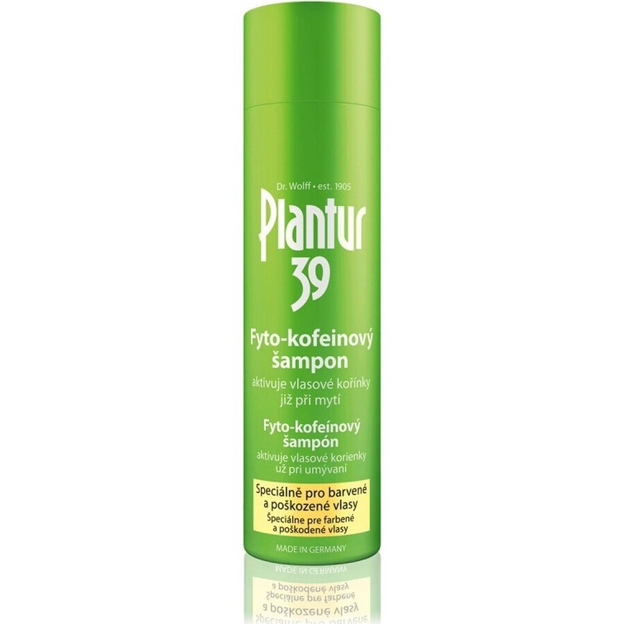 Plantur 39 Shampoo con fito-caffeina per capelli trattati con colori 1×250 ml, shampoo con caffeina