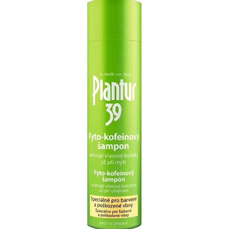 Plantur 39 Shampoo con fito-caffeina per capelli trattati con colori 1×250 ml, shampoo con caffeina