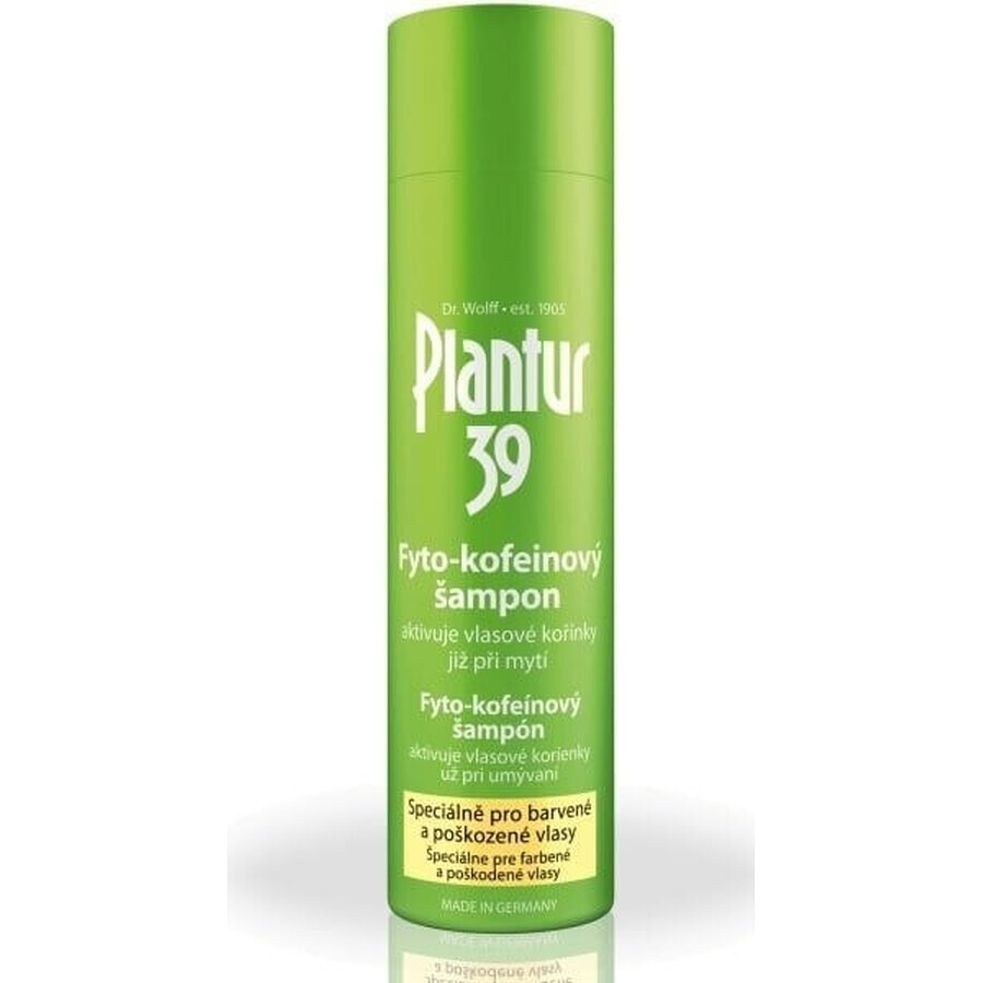 Plantur 39 Shampoo con fito-caffeina per capelli trattati con colori 1×250 ml, shampoo con caffeina