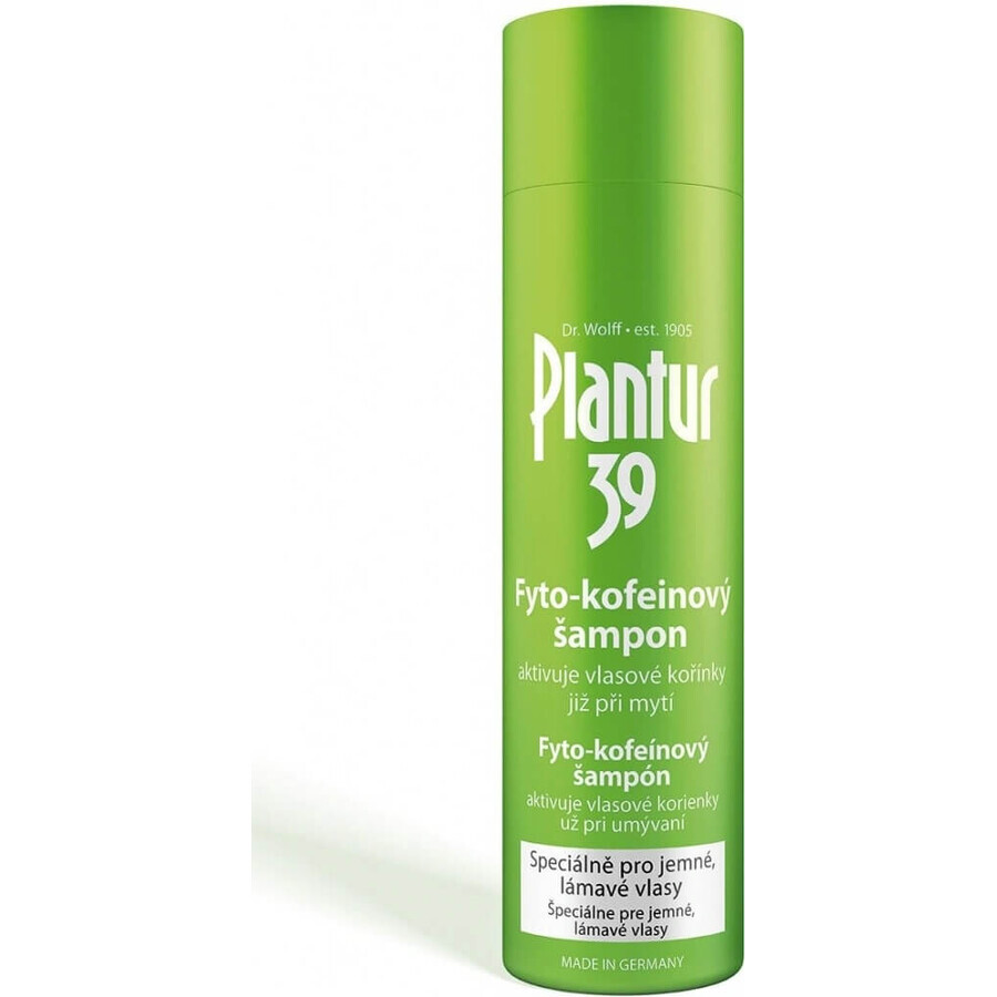 Plantur 39 Shampoo con fito-caffeina per capelli trattati con colori 1×250 ml, shampoo con caffeina