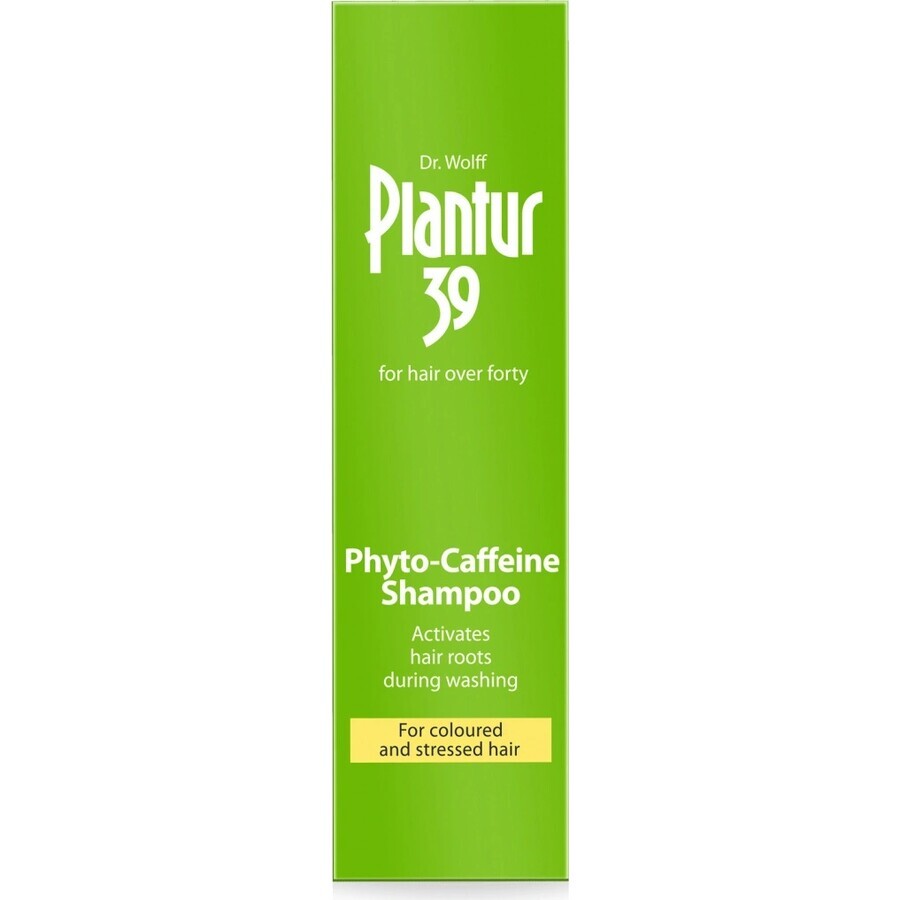 Plantur 39 Shampoo con fito-caffeina per capelli trattati con colori 1×250 ml, shampoo con caffeina