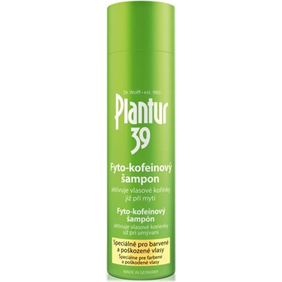 Plantur 39 Shampoo con fito-caffeina per capelli trattati con colori 1×250 ml, shampoo con caffeina