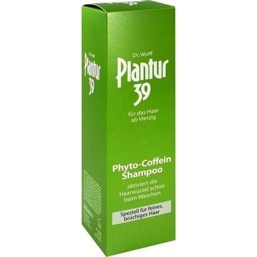 Plantur 39 Shampoo con fito-caffeina per capelli trattati con colori 1×250 ml, shampoo con caffeina