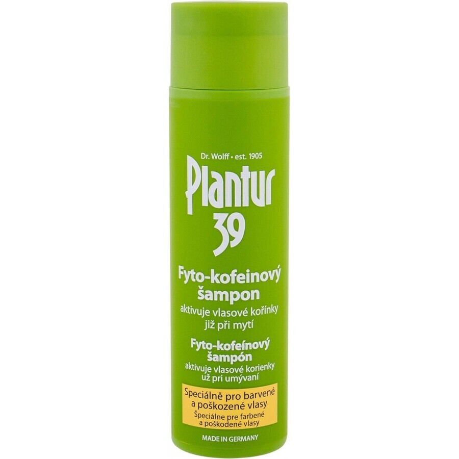 Plantur 39 Shampoo con fito-caffeina per capelli trattati con colori 1×250 ml, shampoo con caffeina