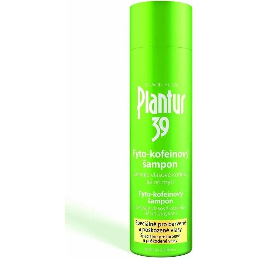 Plantur 39 Shampoo con fito-caffeina per capelli trattati con colori 1×250 ml, shampoo con caffeina