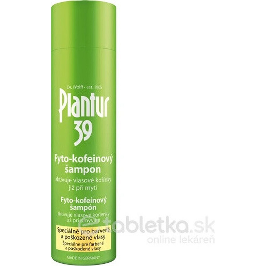 Plantur 39 Shampoo con fito-caffeina per capelli trattati con colori 1×250 ml, shampoo con caffeina