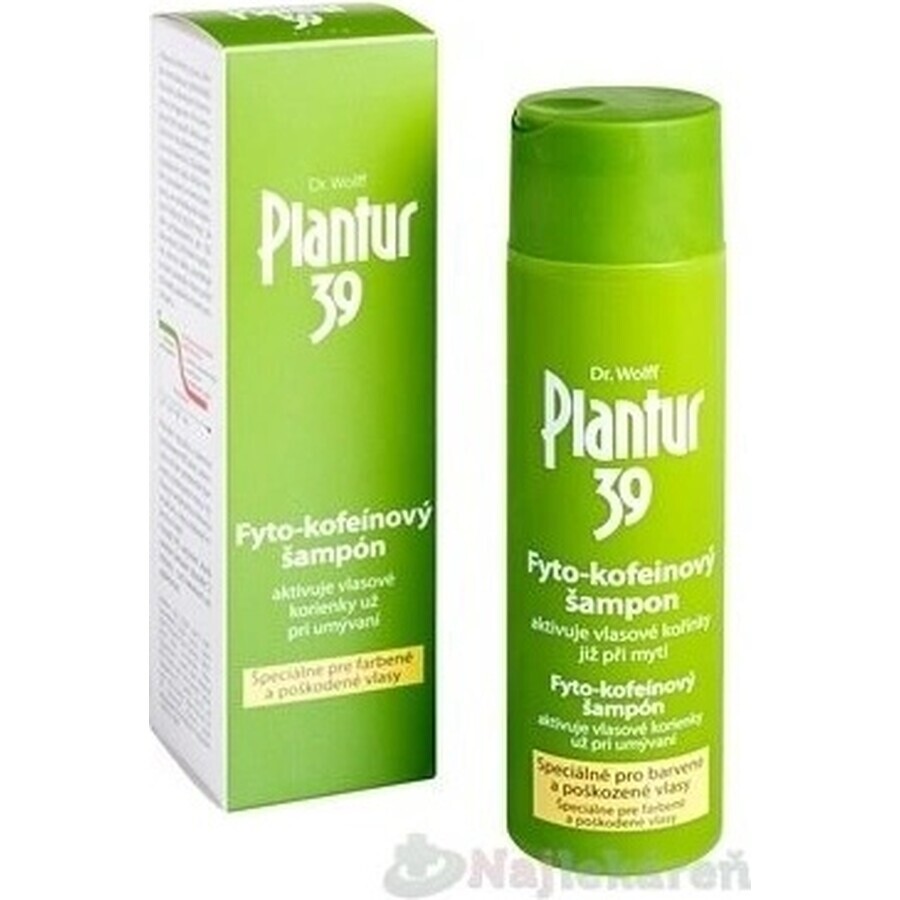 Plantur 39 Shampoo con fito-caffeina per capelli trattati con colori 1×250 ml, shampoo con caffeina