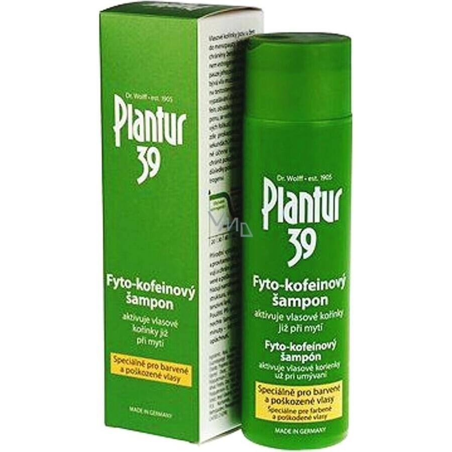 Plantur 39 Shampoo con fito-caffeina per capelli trattati con colori 1×250 ml, shampoo con caffeina