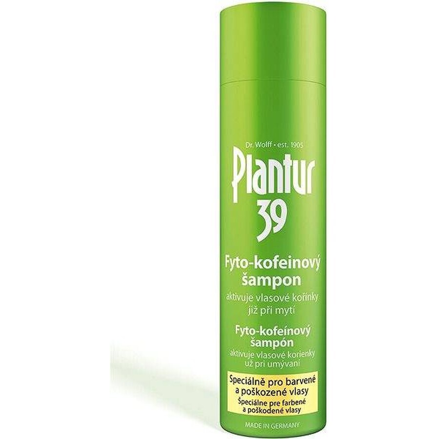 Plantur 39 Shampoo con fito-caffeina per capelli trattati con colori 1×250 ml, shampoo con caffeina