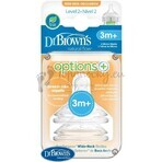 OPZIONI DEL Dr. BROWN+ LIVELLO 2 1×2, collo largo, silicone, 3M+