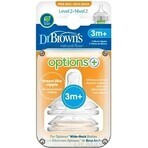 OPZIONI DEL Dr. BROWN+ LIVELLO 2 1×2, collo largo, silicone, 3M+