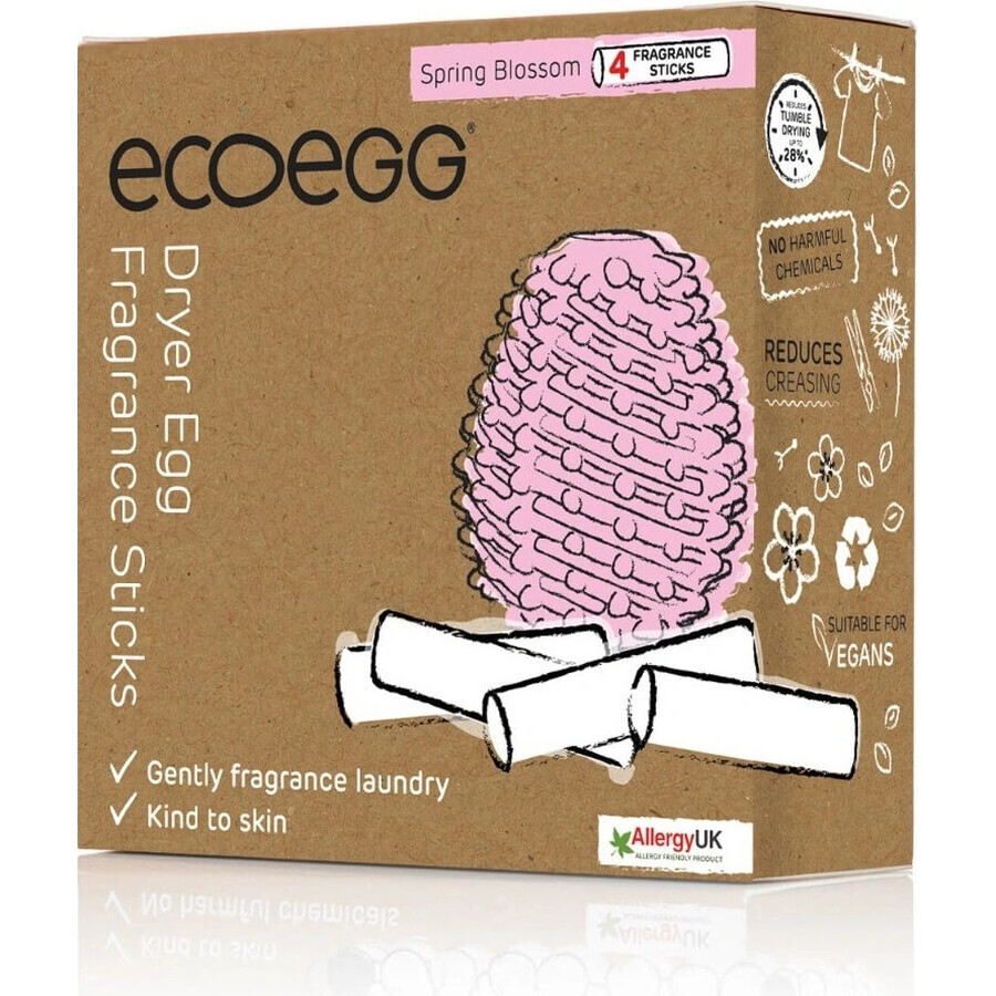 Ecoegg Egg cartridge for tumble dryer spring flowers 1×4 pcs, replacement scented chopsticks