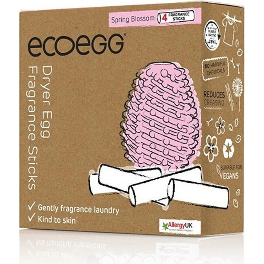 Ecoegg Egg cartridge for tumble dryer spring flowers 1×4 pcs, replacement scented chopsticks