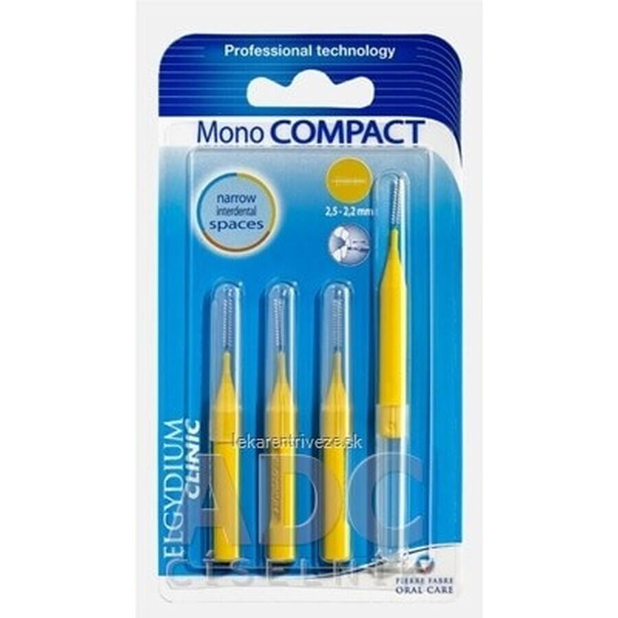 ELGYDIUM CLINIC Mono COMPACT 2,5-2,2 mm interdental brushes (yellow) 1x4 pcs